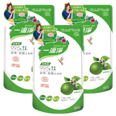 一滴淨 蘆薈多酚食品用洗潔精補充包，植萃成分 溫和不傷手, 800g, 3包