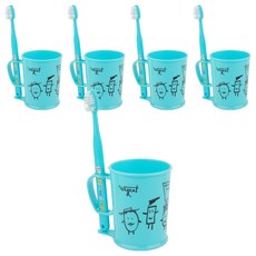 加寬兒童初中刷牙杯套組天空6-8歲, 5組