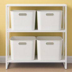 보노하우스 국내 제조 로코스 팬트리수납 정리 손잡이 바스켓, 라이트화이트, 4개