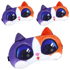 動物圖案眼罩 9 半半貓咪, 1入, 3個