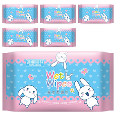 適膚克林 純水柔濕巾50張, 6包, 1組