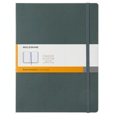 몰스킨 클래식 노트북 하드 커버 Ruled XL 19 x 25 cm, 포레스트 그린, 1개