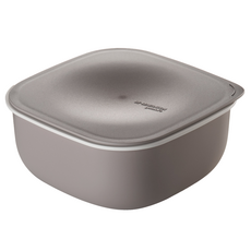 guzzini 永續環保方型保鮮盒 2L-灰褐色 耐熱100度 尺寸 20cm x 9.3cm 義大利設計製造, 1入, 1個