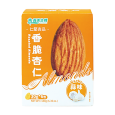 義美生機 香脆杏仁蒜味 180g (獨立包裝 蒜香濃郁 健康零食), 1盒