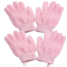 居家專用 低刺激淋浴沐浴搓澡手套, 4個, 1入, 粉紅色