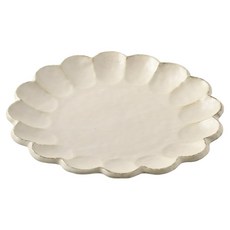 Tojiki Tonya 美濃下石 KIKKA 花盤 24.5cm 白色, 1個