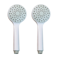 水電大叔 寬面板蓮蓬頭 出水孔採彈性TPR材質, 2個, 白色