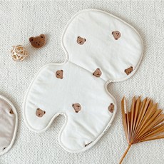 dot to dot 超細纖維透氣椅墊 30*48cm, 小熊款米色