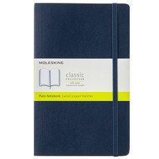 몰스킨 클래식 플레인 소프트커버 노트 라지, 사파이어 블루, 1개