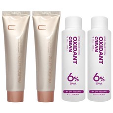 에비뉴쉬에뜨 앱솔루트 컬러링 크림 염색제 120g + 산화제 100ml, 흑색, 2개