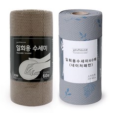 youhouse Melt-blown 拋棄式菜瓜布 60入 + Nature 壓紋菜瓜布 60入, 混色, 1套, 60個