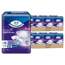 TENA 添寧 透氣乾爽成人紙尿褲 夜用型, L~XL, 8片, 12包