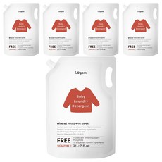 아이오감 베이비 섬유세제 리필, 2.1L, 5개