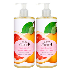 100퍼센트퓨어 글로싱 샴푸 유주&포멜로, 370g, 2개