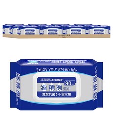 立得清 LET-GREEN 酒精擦濕巾 清潔抗菌 不留水痕, 1入, 24包