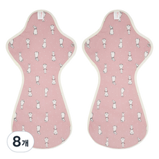 eechae 一體成型特級夜用棉質衛生棉 粉紅色, 1入, 8個, 夜用加長型