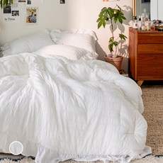 The Zari Mild Shuffle系列法式荷葉邊四季薄被+枕套組