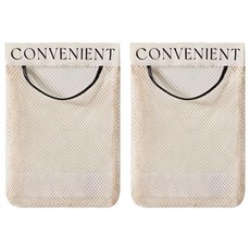 minono 米諾諾 魔鬼氈收納網袋 34 x 25cm 1kg, 米色, 2個