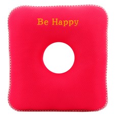 ISOLHOME 方形甜甜圈坐墊, 亮粉色, 1入