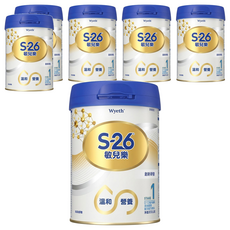 Wyeth 惠氏 S-26 敏兒樂嬰兒配方 新升級 1號, 800g, 6罐