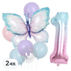 Titan 數字年齡派對氣球, 2套, 蝴蝶套組 1