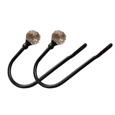 Edenstol U型水晶復古窗簾掛勾, 2個, 黑色