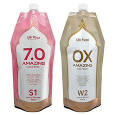 POLTONE Silk Road Amazing 7.0 DSI 受損髮燙髮劑 1劑 + 2劑套組, 1個, 500ml