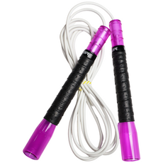 JFROPE 閃亮龍捲風競速跳繩, 紫色 + 白色線