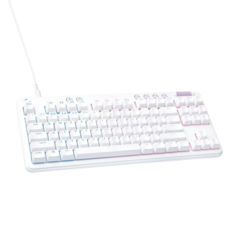 logitech 羅技 美型炫光機械式有線鍵盤, 線性紅軸, G713, 白色, 1個