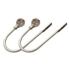 Edenstol U型水晶復古窗簾掛勾, 2個, 銀色