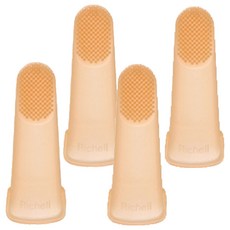 Richell 利其爾 TLI矽膠手指牙刷 3個月, 混色, 4個, 1入