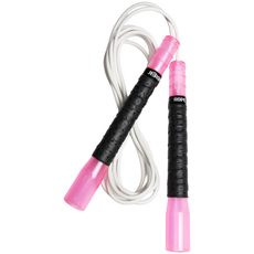 JFROPE 閃亮龍捲風競速跳繩, 粉紅色 + 白色線