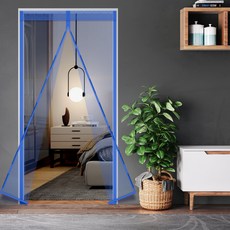 금동이 방문 현관 방충망 자석모기장, 블루