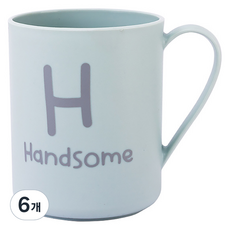 Mondspot 字母彩色手柄浴室漱口杯, 藍色, 6個