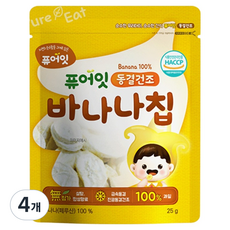 퓨어잇 동결건조 바나나칩, 25g, 4개