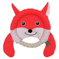 V-PET 狗玩具 飛盤 繩結玩具, 中, 狐狸 紅色, 1個