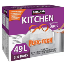 Kirkland 科克蘭 拉繩式垃圾袋 200個, 49L, 1盒