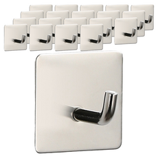 Homevanesse 不鏽鋼304 多用途黏貼式掛鉤, 銀色, 20個