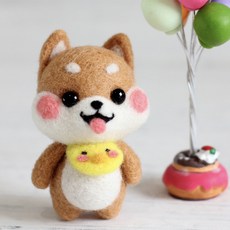 JQ Living DIY 羊毛針氈套組 Baby Shiba, 混色, 1套
