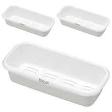 inomata 浴室收納籃 Set 聚丙烯材質 日本製造 約29*13.1*7.4cm 3個, 1組