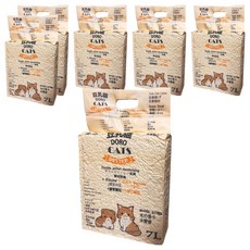 DORO CAT 豆乳貓 添加酵素與小蘇打顆粒雙重消臭極細豆腐貓砂, 7L, 6包, 木質香