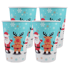 종이마을 크리스마스 테이크 아웃 종이컵 380ml 산타와프렌즈, 200개