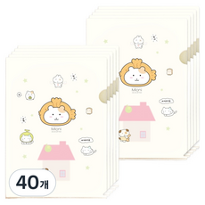 포포팬시 미오니 캐릭터 반투명 L홀더 A4 파일, 40개, 아이보리