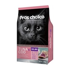 福壽實業 Pro's choice 博士巧思 貓食專業配方 乾飼料, 鮪魚 + 鱈魚口味, 1.5kg, 1袋