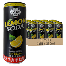 CRoDO 檸檬氣泡飲, 330ml, 24罐