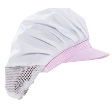 예경 위생모자 반망사, 분홍 체크, 1개
