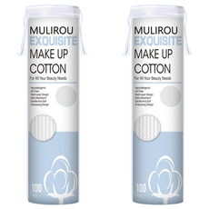 AHOYE 全棉三層淨膚化妝棉 - 溫和卸妝 呵護肌膚, 100片, 2盒