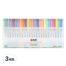 DOnG-A Pms 雙頭夾式螢光筆 25色組, 混色, 3套