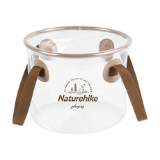 Naturehike 挪客 凌沃便攜可折疊PVC水桶 20L 露營戶外, 透明色, 展開尺寸:34 x 34 x 25cm/收納尺寸:34 x 34 x 2cm