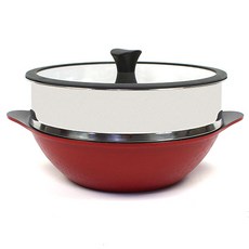 Kitchen-Art 蒸籠3件組, 混色, 雙耳炒鍋 28cm+蒸籠 28cm+矽膠玻璃蓋 28cm, 1組